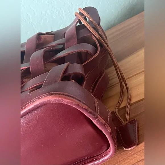 Tote w/ Flat Handles Soft Leather Woven Bag w/ Canvas Bag Inside Vintage 14x9x4” - Picture 14 of 16